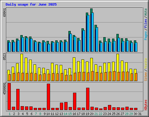 Daily usage for June 2025