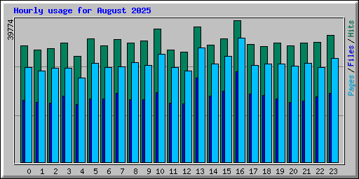 Hourly usage for August 2025